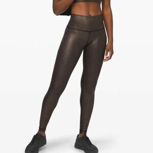 Lululemon Luminosity Foil Print Black Copper 28" Wunder Under High-Rise Tight 10